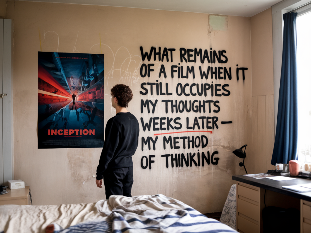 Was bleibt von einem Film, wenn er mich Wochen später noch beschäftigt – meine methode zum nachdenken?