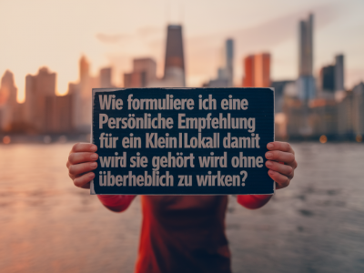 Wie formuliere ich eine persönliche empfehlung für ein kleines lokal, damit sie gehört wird, ohne überheblich zu wirken?