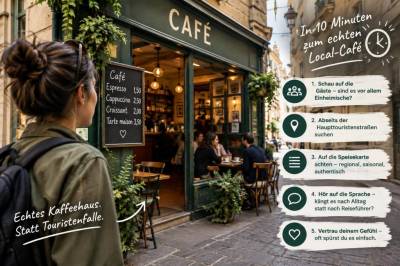 Wie erkenne ich in einer fremden stadt in zehn minuten ein wirklich lokales café ohne touristenfallen?