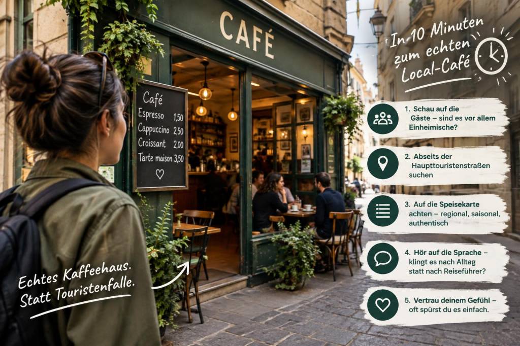 Wie erkenne ich in einer fremden stadt in zehn minuten ein wirklich lokales café ohne touristenfallen?